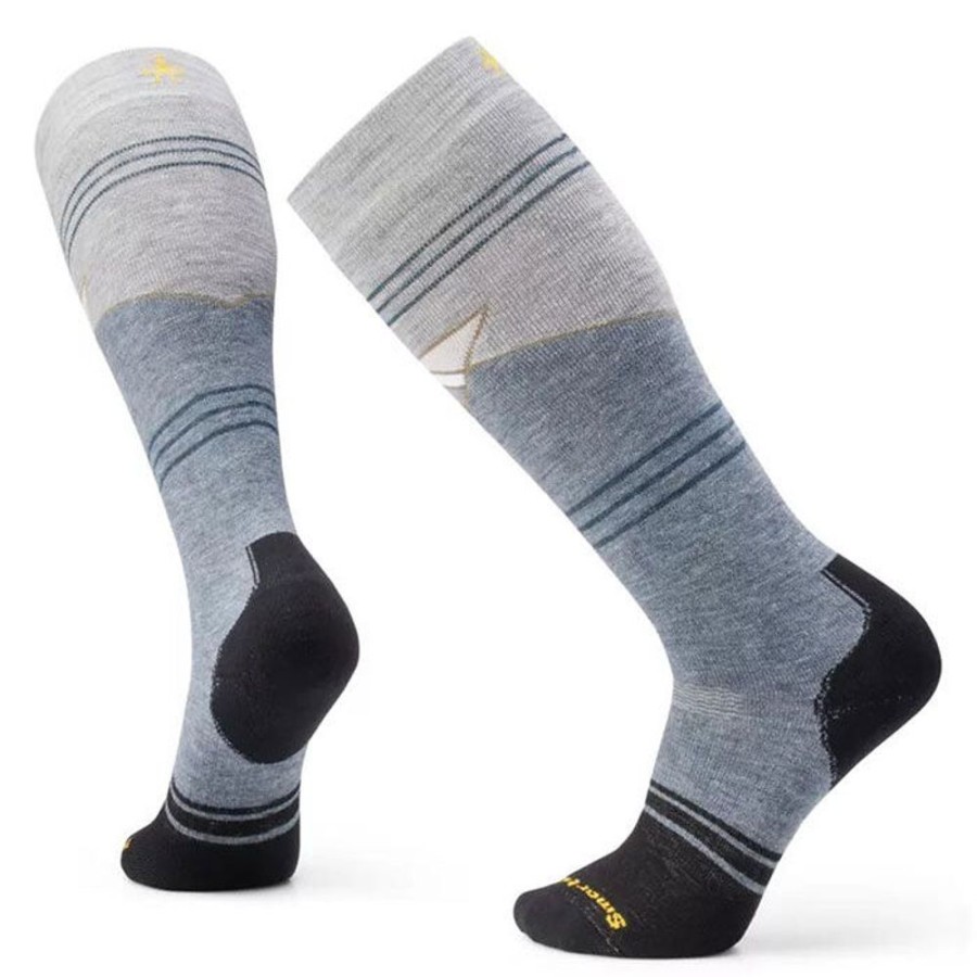 Women Smartwool Socks | Unisex Snowboard Full Cushion Mountain Geo Pattern Otc Sock