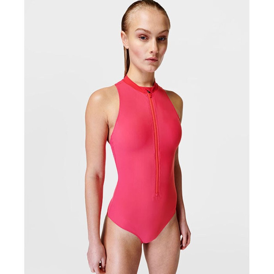 Women Sweaty Betty Swimwear | Women'S Vista High Neck One-Piece Swimsuit