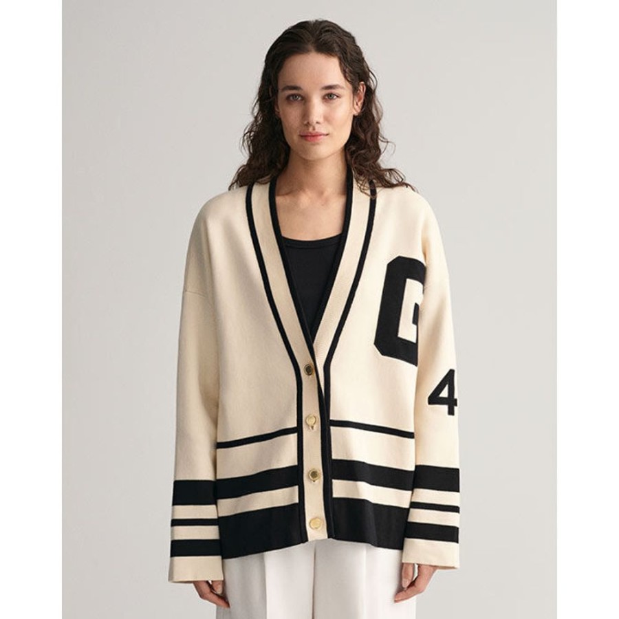 Women GANT Sweaters | Women'S Varsity V-Neck Cardigan