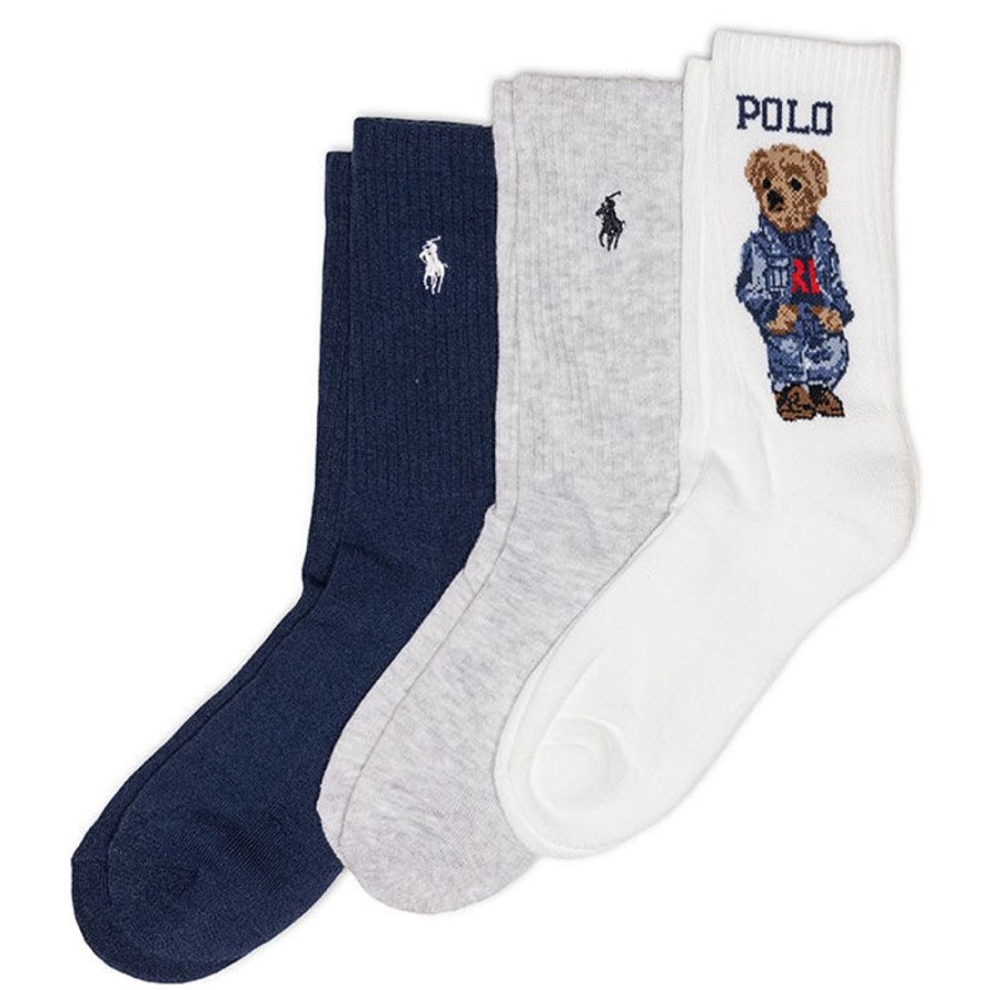 Women Polo Ralph Lauren Socks | Unisex Polo Bear Crew Sock (3 Pack)