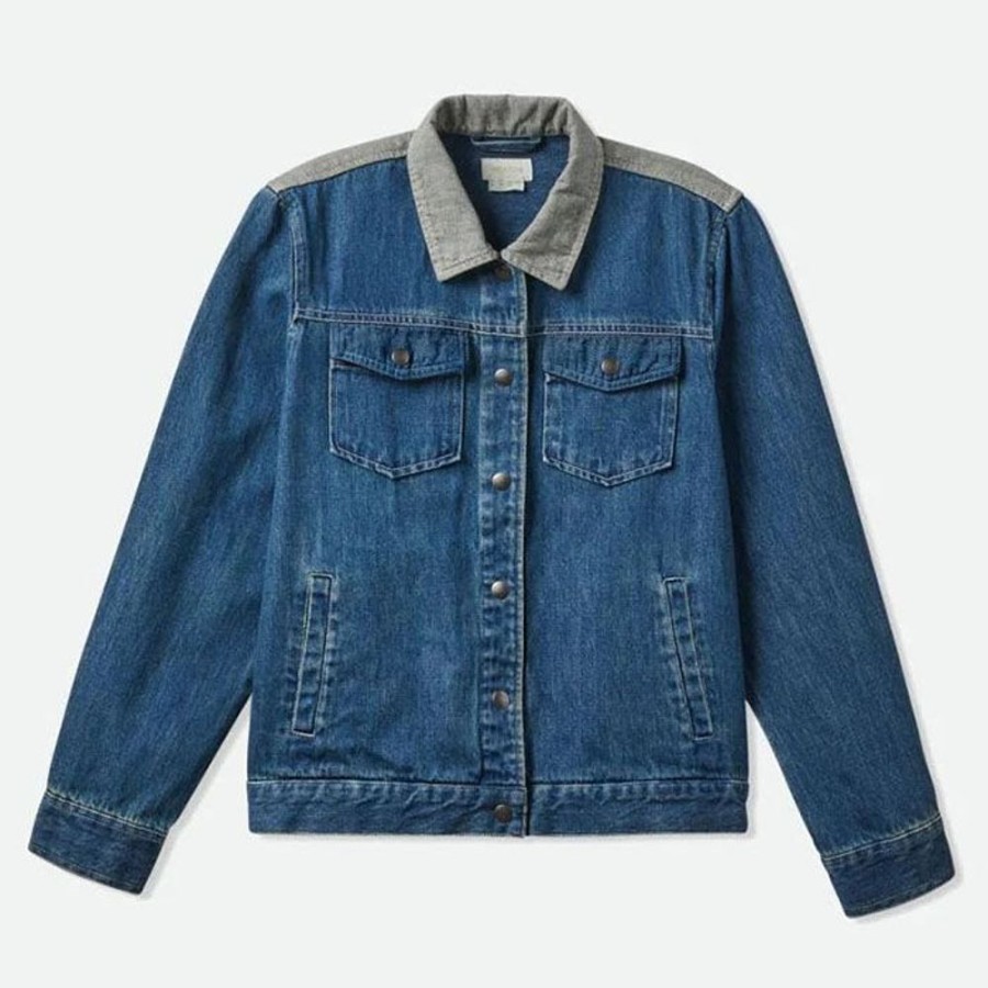 Women Brixton Denim | Women'S Cable Embroidered Denim Jacket