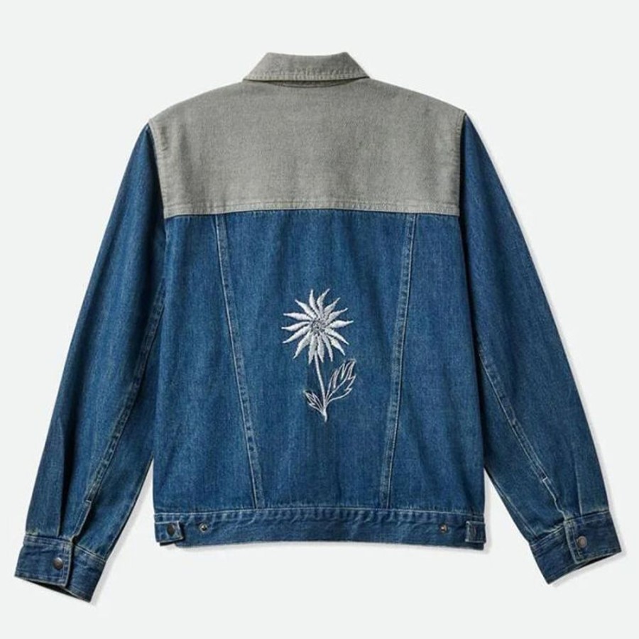 Women Brixton Denim | Women'S Cable Embroidered Denim Jacket