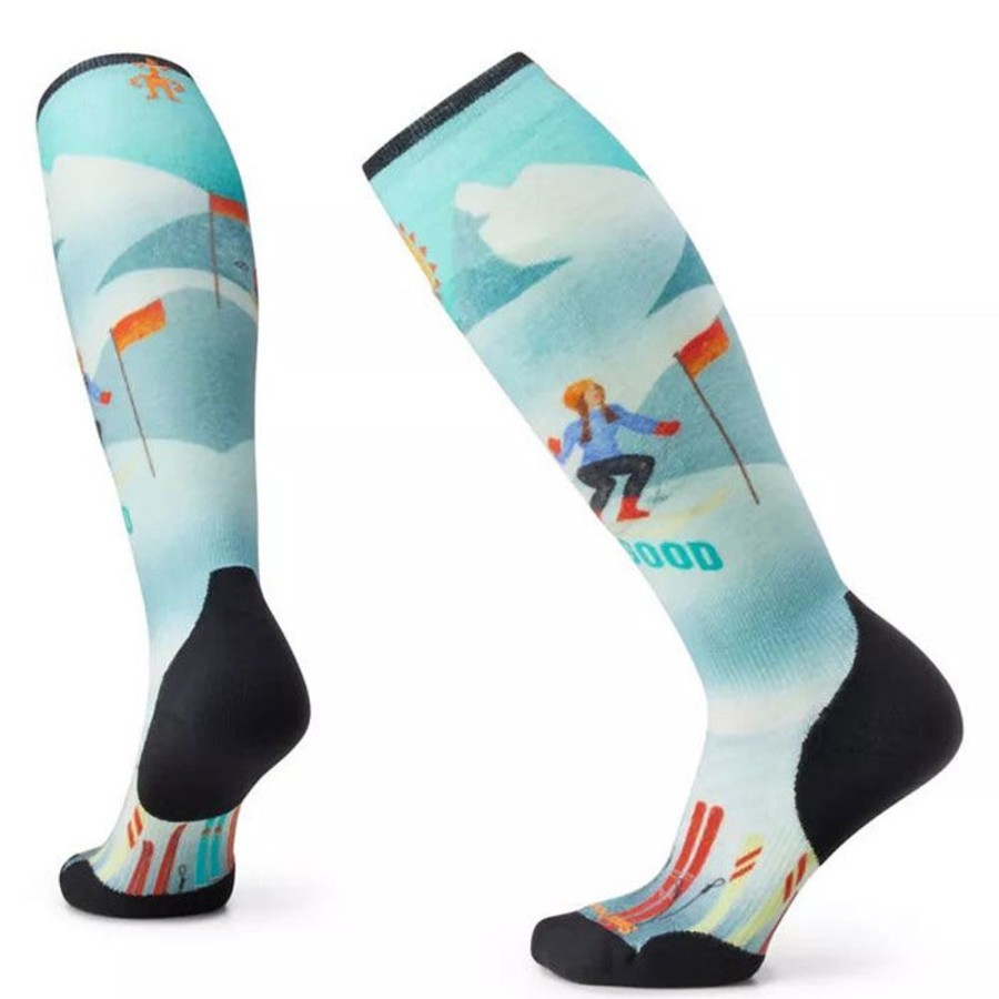 Women Smartwool Socks | Women'S Ski Targeted Cushion Snow Bunny Print Otc Sock