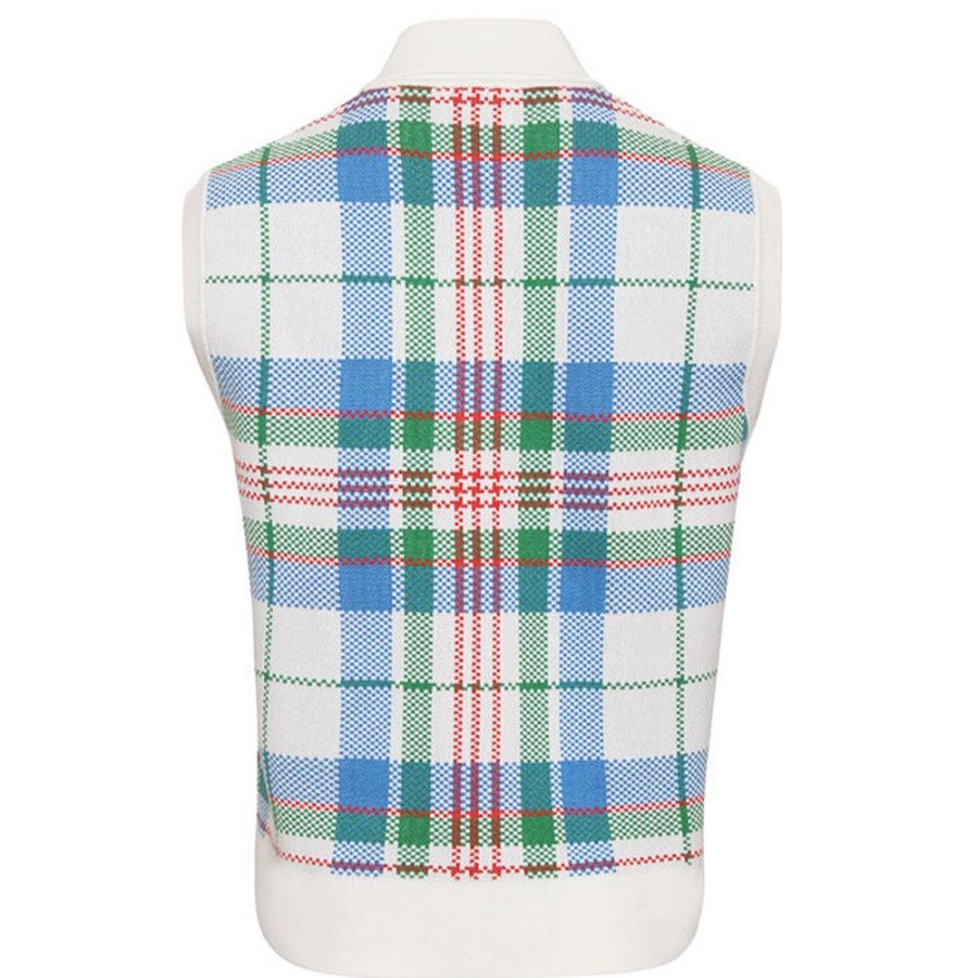 Women Lacoste Tops | Women'S Organic Cotton Check Sleeveless Polo