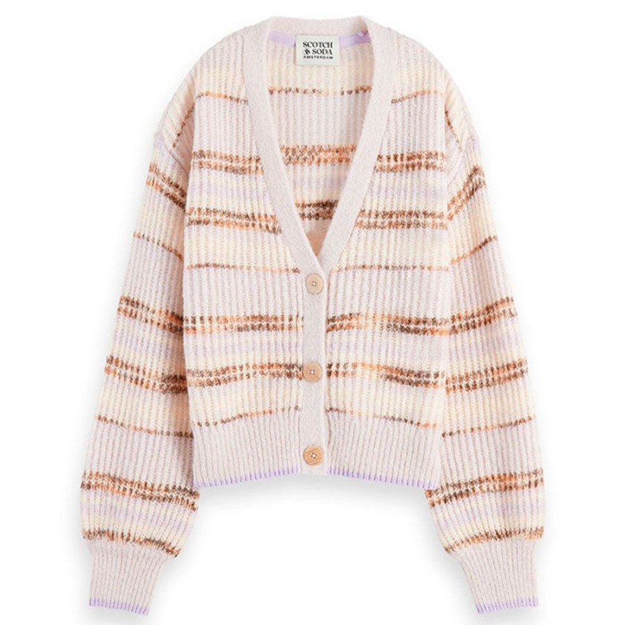 Women Scotch & Soda Sweaters | Women'S Fuzzy Knit Boxy Cardigan