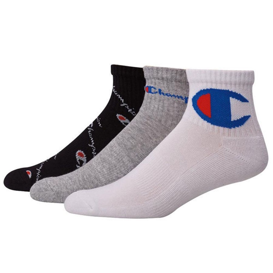 Women Champion Socks | Unisex Mixed Logo Ankle Sock (3 Pack)