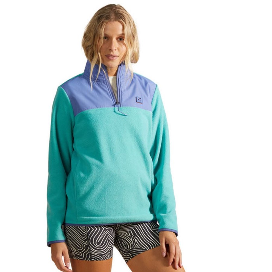 Women Billabong Sweatshirts & Hoodies | Women'S A/Div Boundary Lite Half-Zip Mock Neck Top