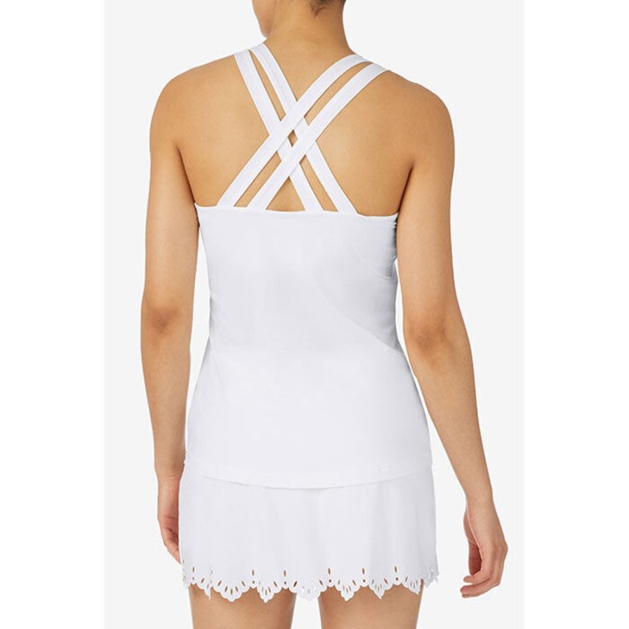 Women Fila Tops | Women'S Tennis Essentials Laser-Cut Crossback Tank Top