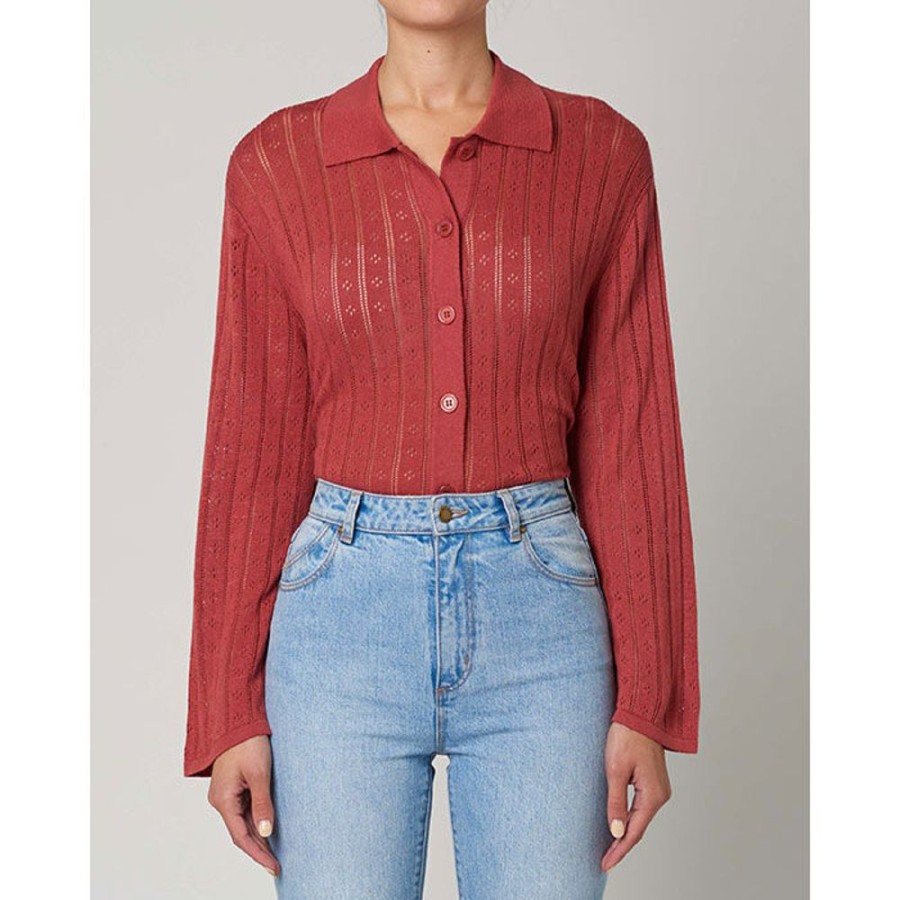 Women Rolla's Tops | Women'S Milan Knit Long Sleeve Shirt