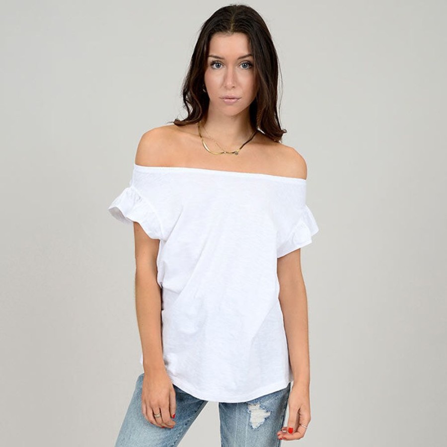 Women Oak & Ivy Tops | Women'S Cotton Frill Top