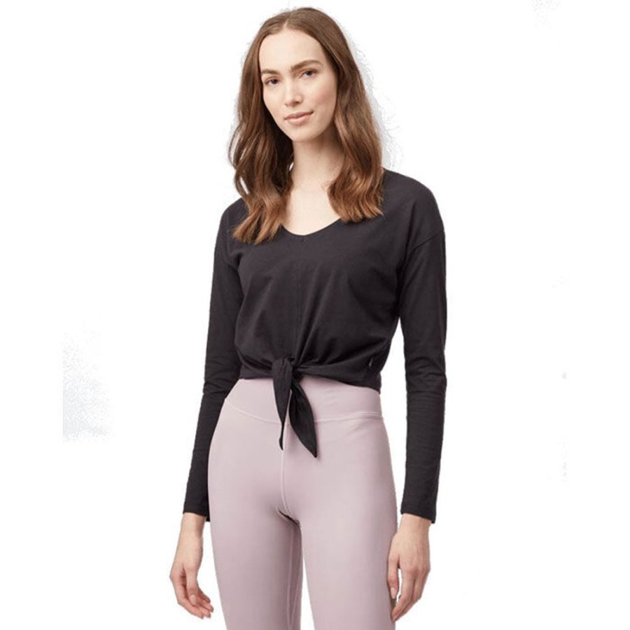 Women Tentree Tops | Women'S Tie Front Long Sleeve Top