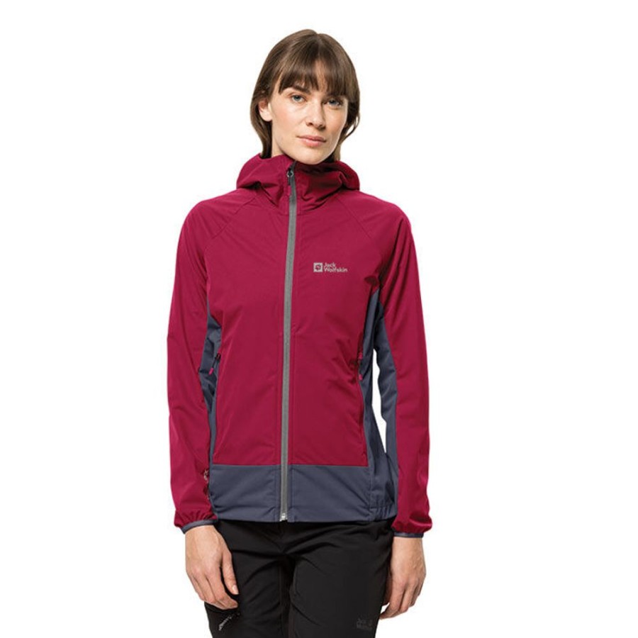 Women Jack Wolfskin Coats & Jackets | Women'S Eagle Peak Ii Hoody Softshell Jacket