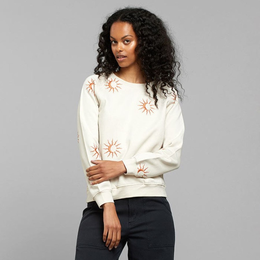 Women DEDICATED Sweatshirts & Hoodies | Women'S Ystad Raglan Sun Embroidered Sweatshirt