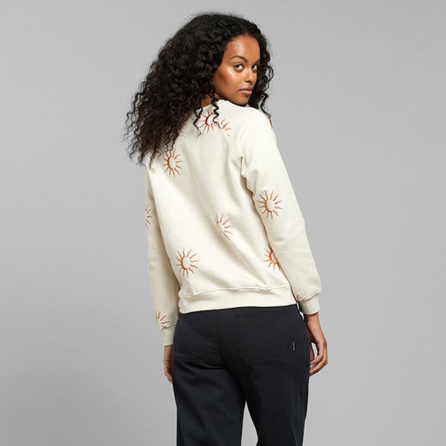 Women DEDICATED Sweatshirts & Hoodies | Women'S Ystad Raglan Sun Embroidered Sweatshirt