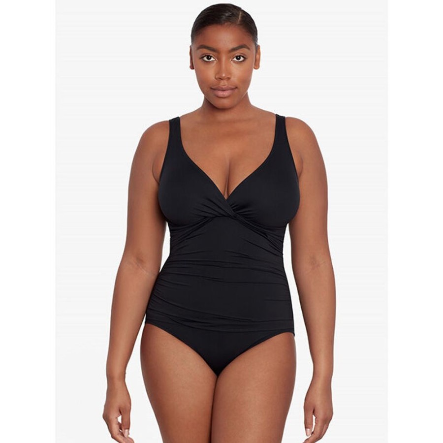 Women Lauren Ralph Lauren Swimwear | Women'S Twisted One-Piece Swimsuit