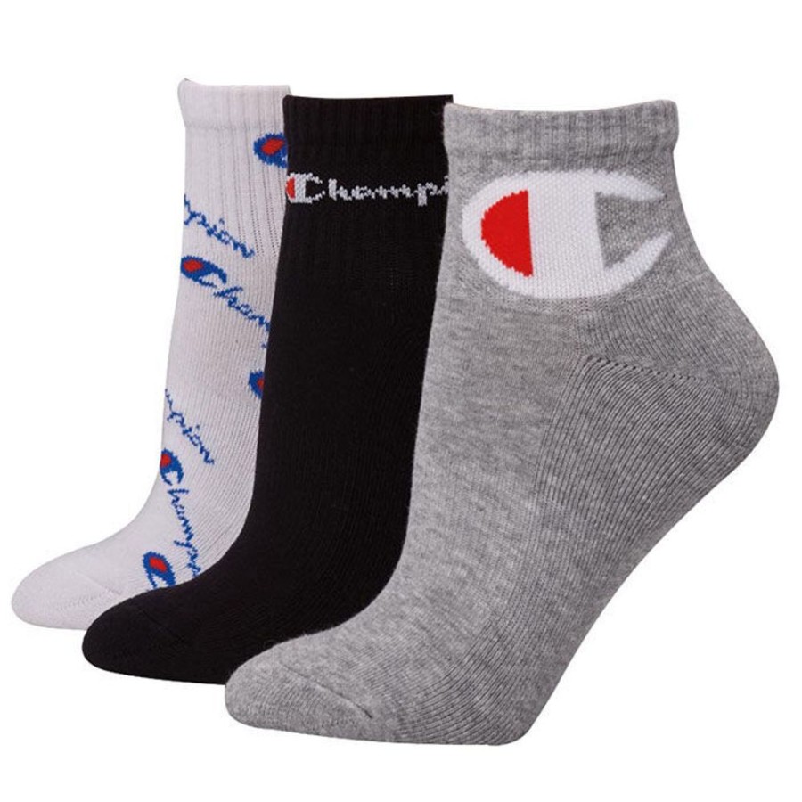 Women Champion Socks | Women'S Multi Logo Ankle Sock (3 Pack)