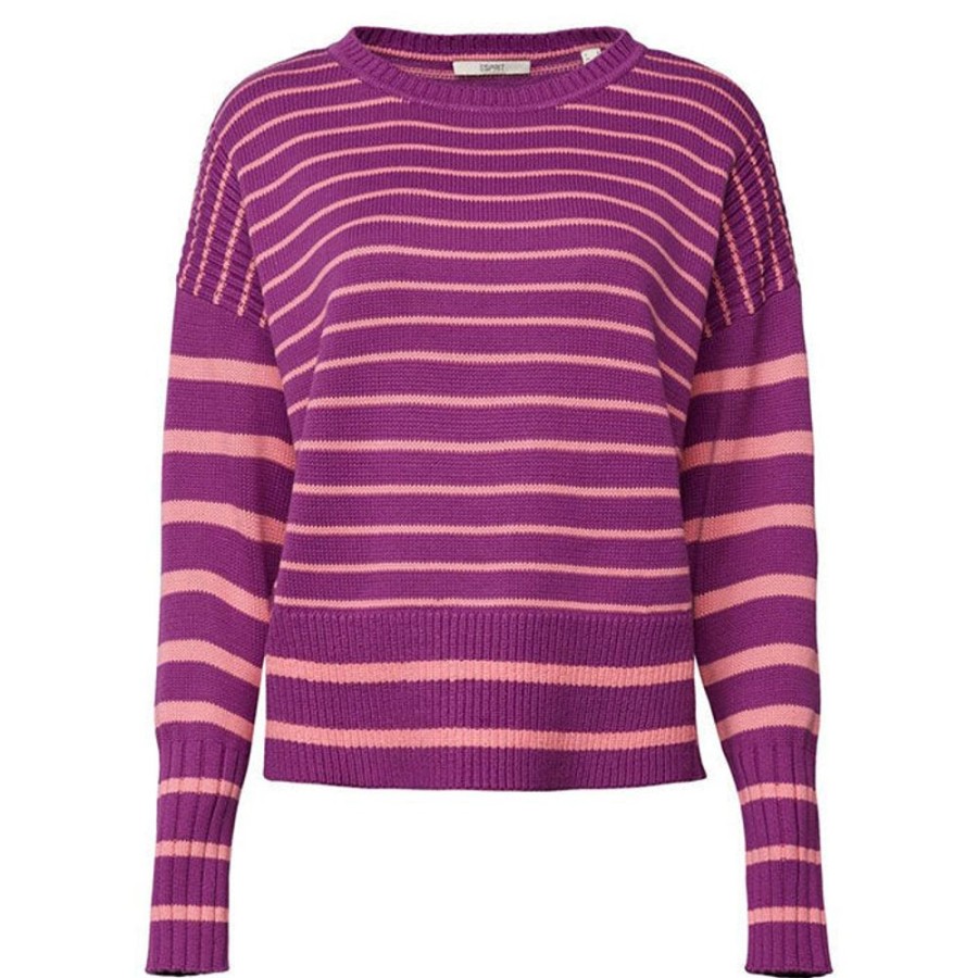 Women Esprit Sweaters | Women'S Striped Cotton Sweater