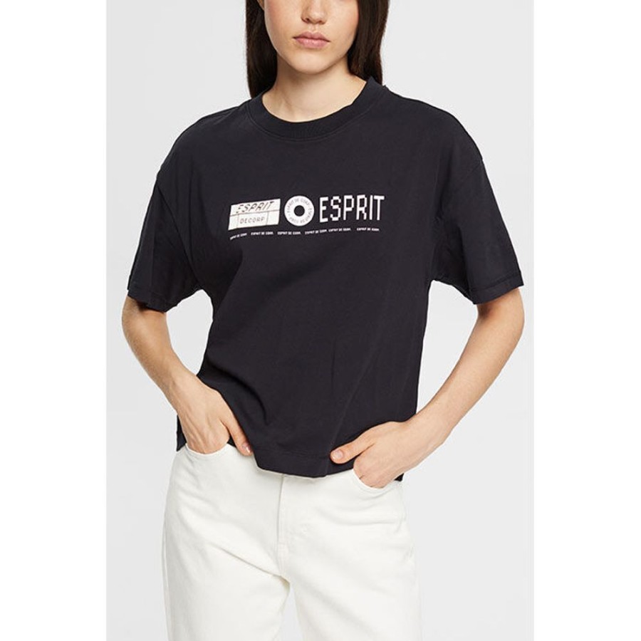 Women Esprit Tops | Women'S Oversized Logo T-Shirt