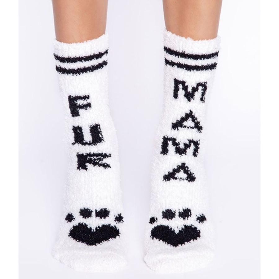 Women PJ Salvage Socks | Women'S Printed Fuzzy Gripper Sock