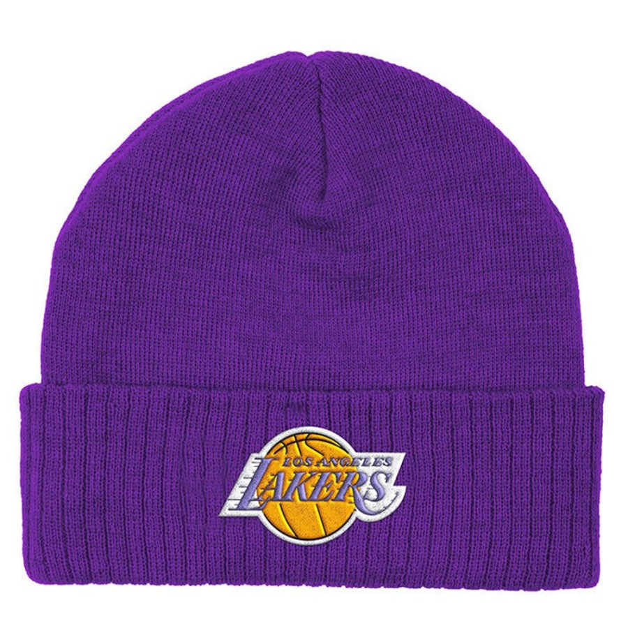 Women Mitchell & Ness Winter Accessories | Unisex Hwc Los Angeles Lakers Fandom Knit Beanie