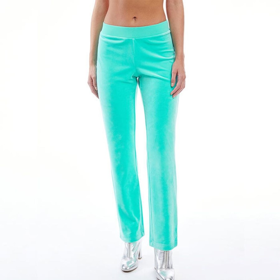 Women Juicy Couture Pants | Women'S Og Big Bling Velour Track Pant