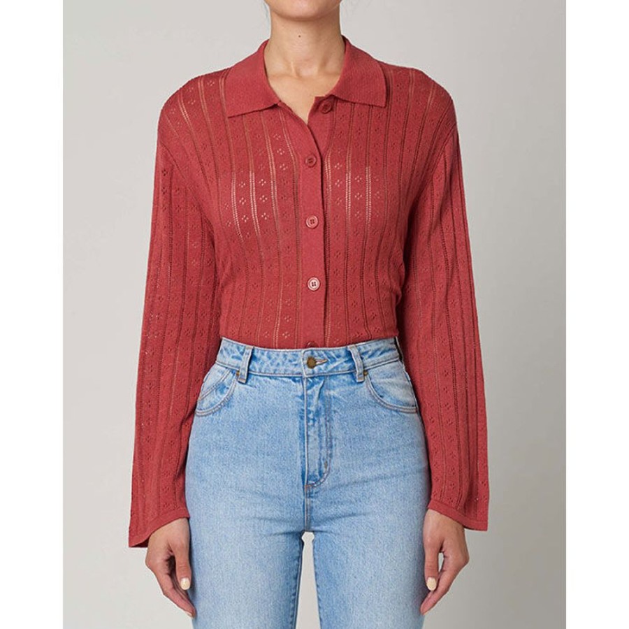 Women Rolla's Sweaters | Women'S Milan Knit Long Sleeve Shirt