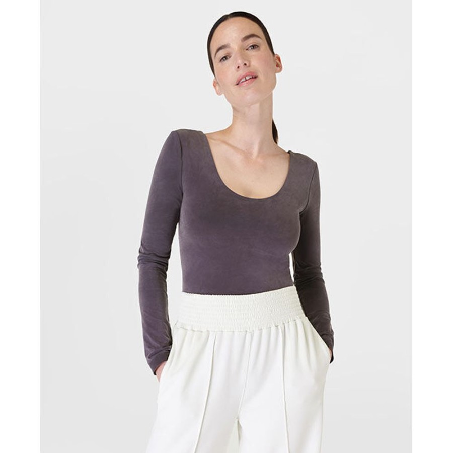 Women Sweaty Betty Tops | Women'S Softly Seamless Long Sleeve Bodysuit