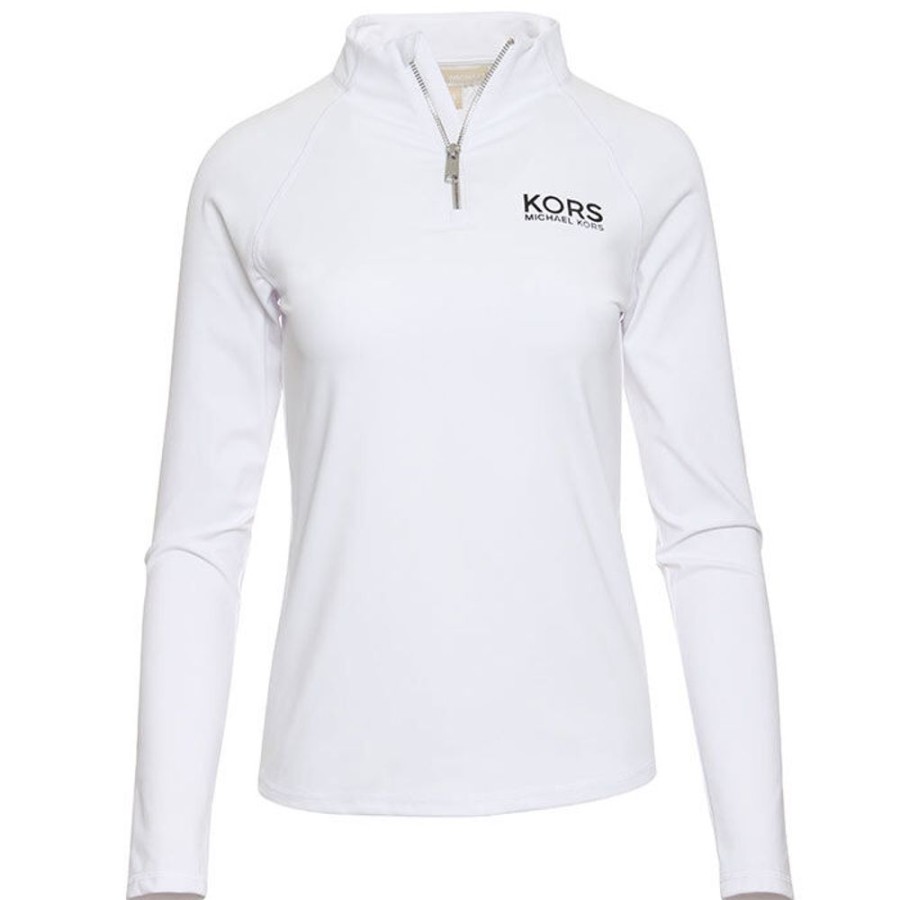 Women Michael Kors Tops | Women'S Golf Half-Zip Long Sleeve Top