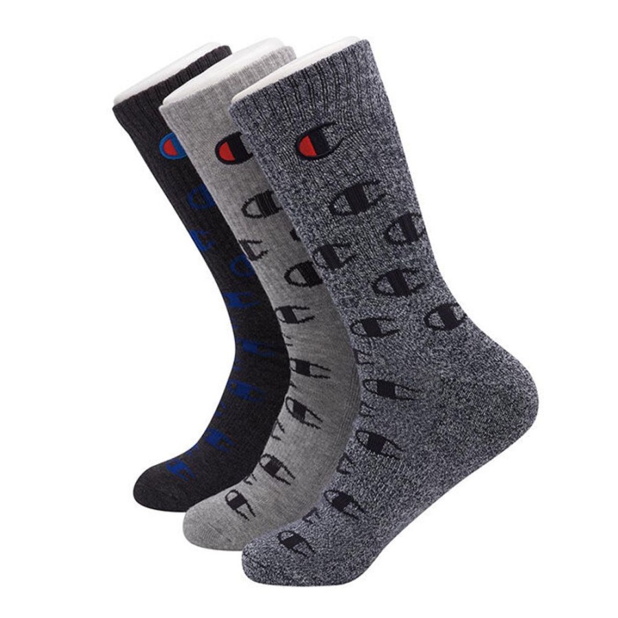 Women Champion Socks | Unisex Allover Logo Crew Sock (3 Pack)