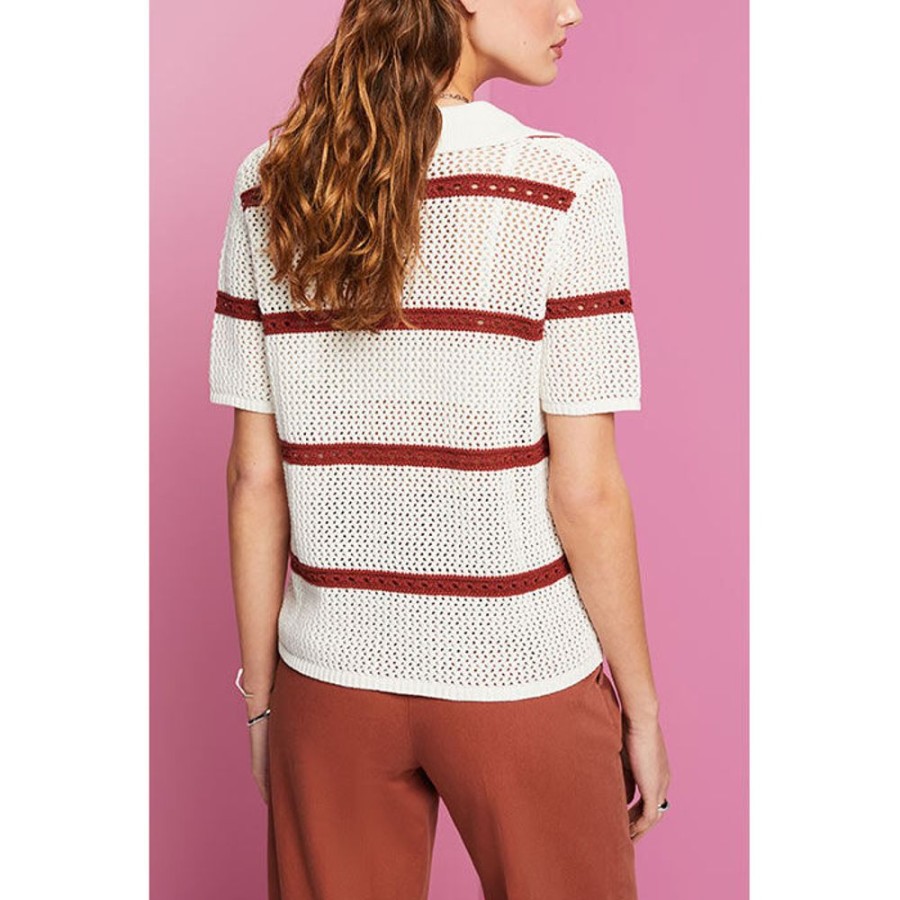 Women Esprit Sweaters | Women'S Short Sleeve Sweater Polo