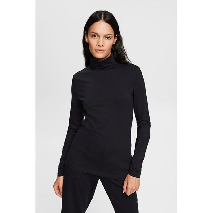 Women Esprit Tops | Women'S Roll Neck Long Sleeve Top