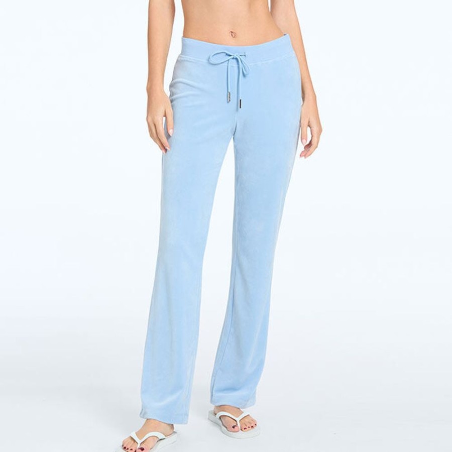 Women Juicy Couture Pants | Women'S Og Big Bling Velour Track Pant