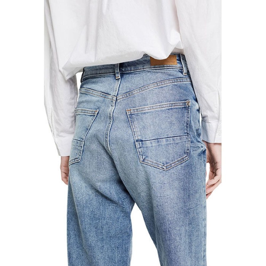 Women Esprit Denim | Women'S High Rise Cropped Dad Jean