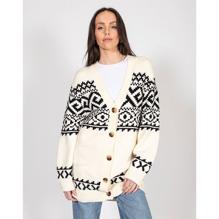 Women Brunette The Label Sweaters | Women'S Fair Isle Knit Cardigan